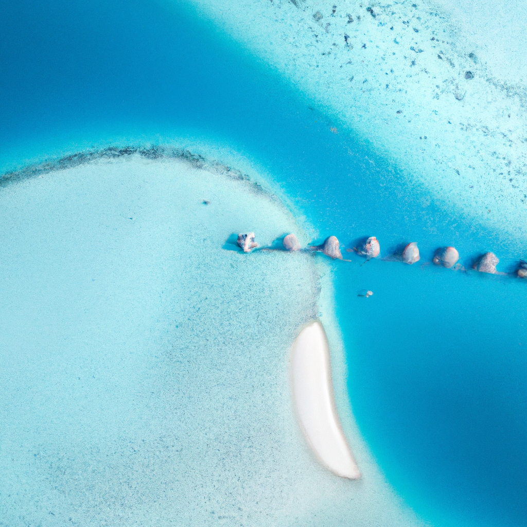 Vue drone du lagon de Moorea — banc de sable turquoise